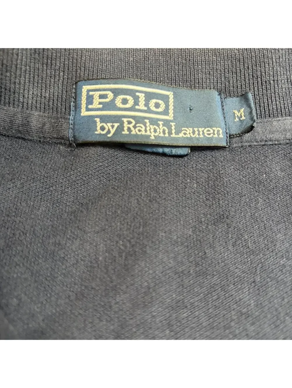Vintage Polo Ralph Lauren Mens Medium Navy Blue Long Sleeve Red Pony Logo